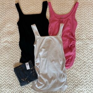 Old Navy Maternity Tank Tops - Black, Navy, Pink, and White